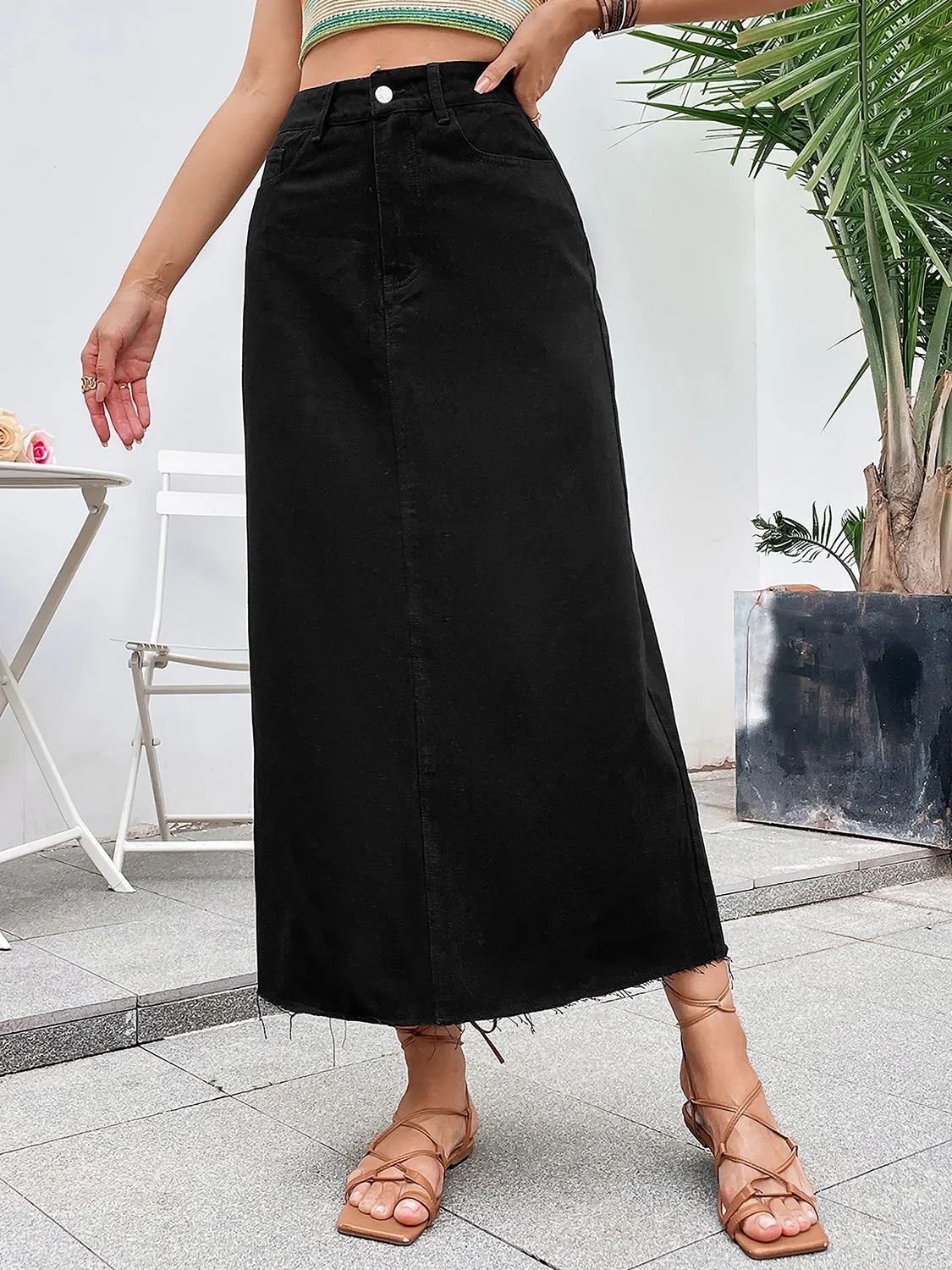 Jessica® | Long, chic denim skirt