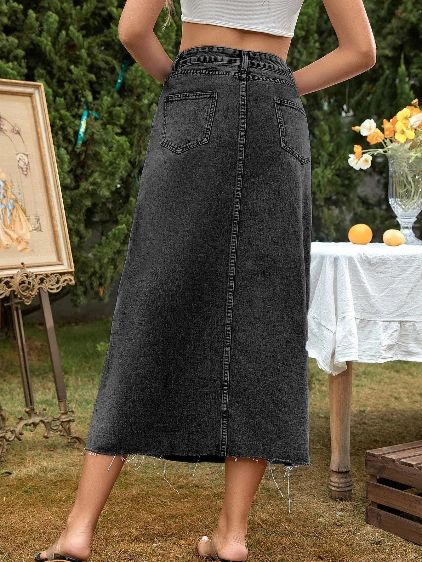 Jessica® | Long, chic denim skirt