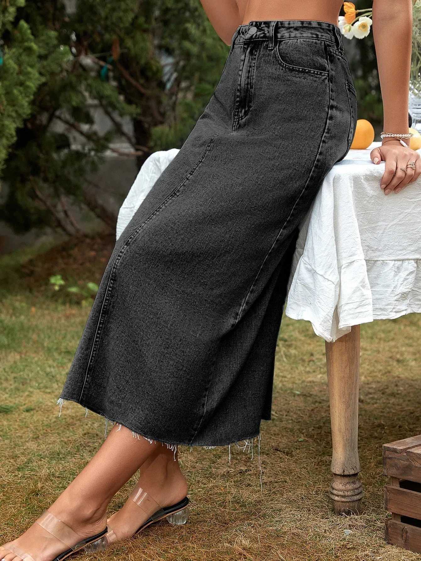 Jessica® | Long, chic denim skirt