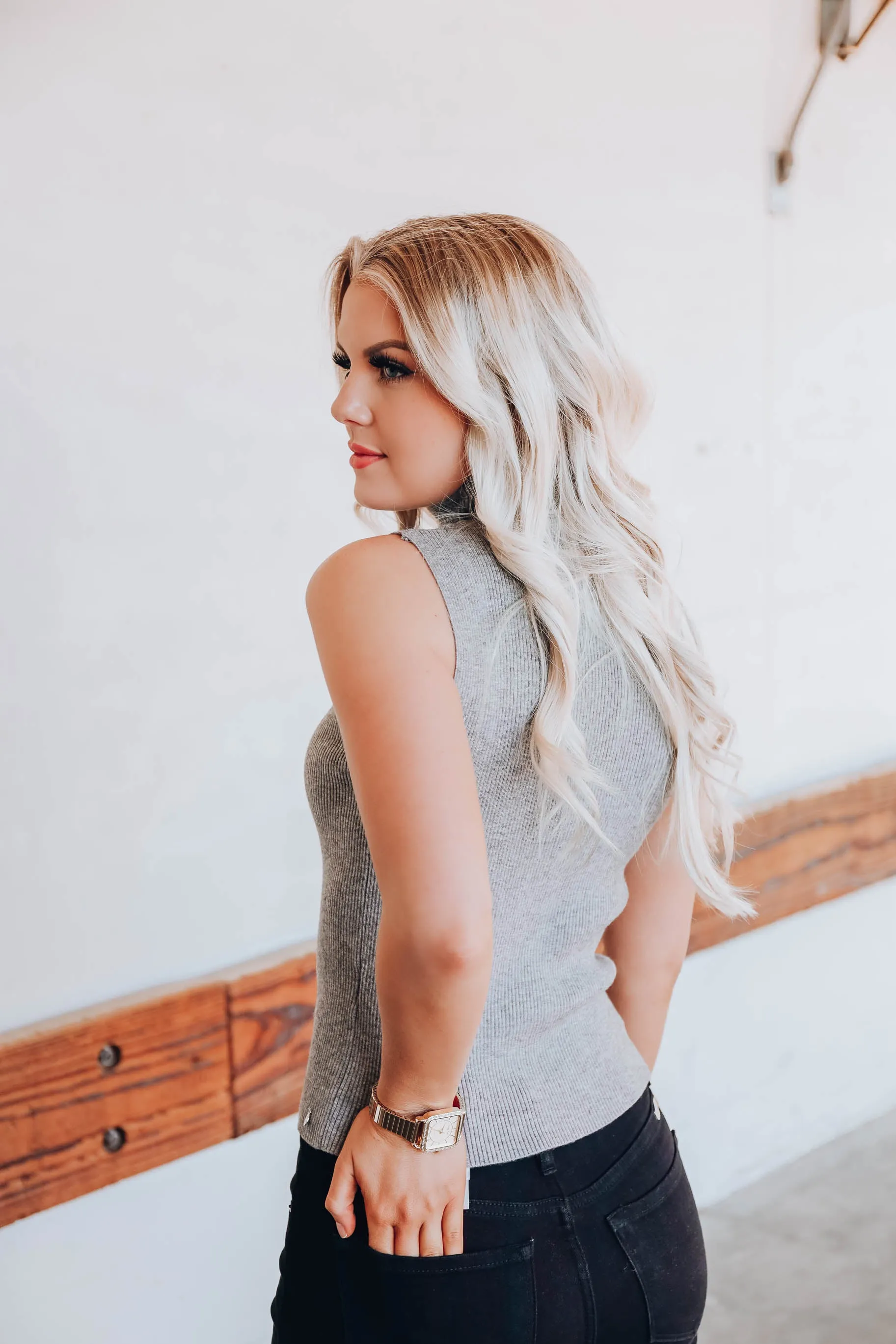 Jo High Neck Sleeveless Sweater