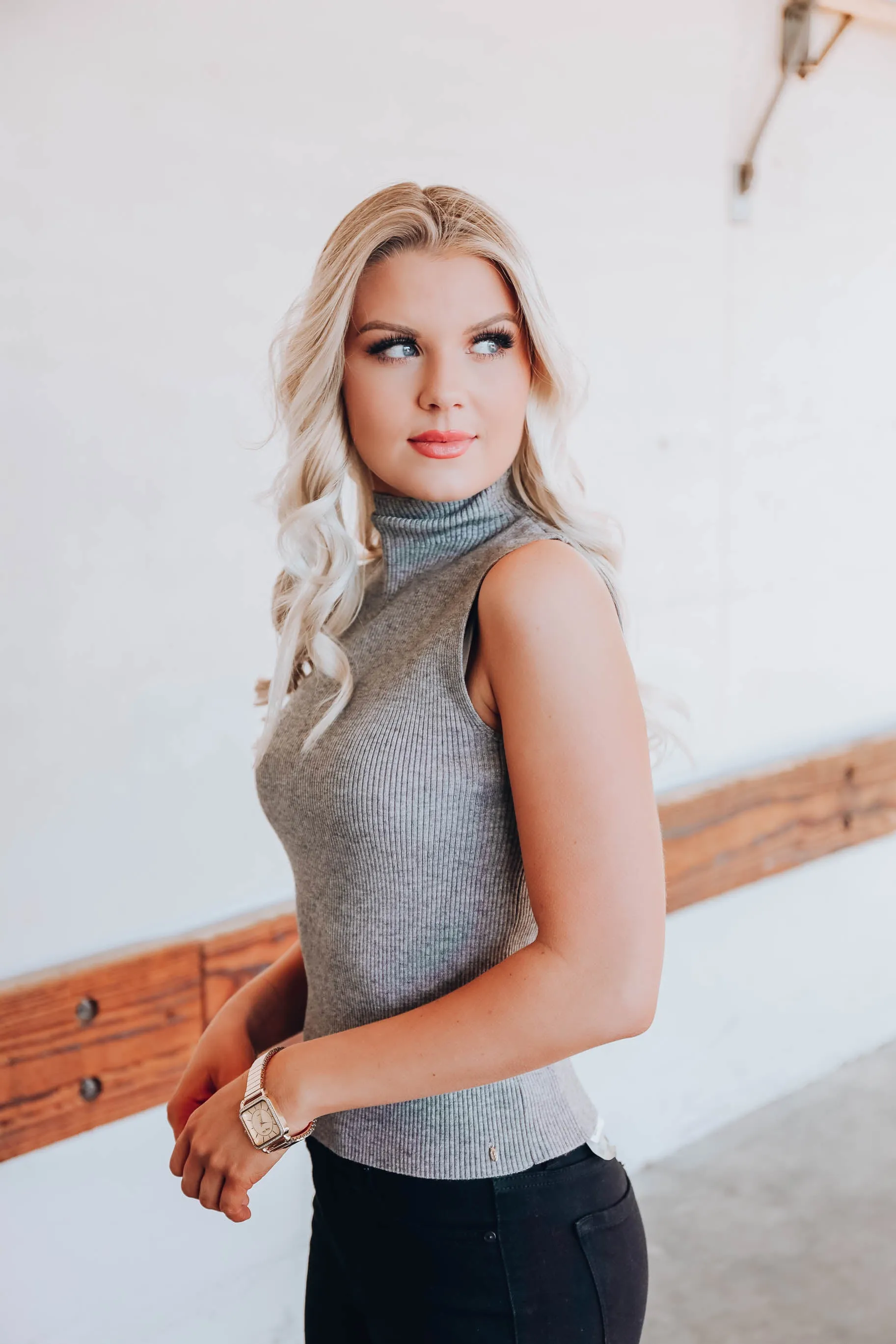 Jo High Neck Sleeveless Sweater