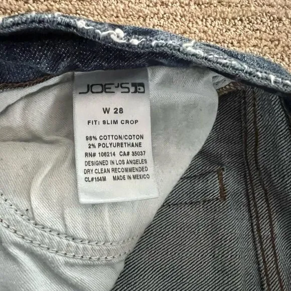 Joes Jeans Slim Crop distressed Blue Jeans