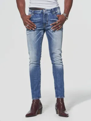 JOHNNY SKINNY JEANS IN DISTRESSED BLUE - Man
