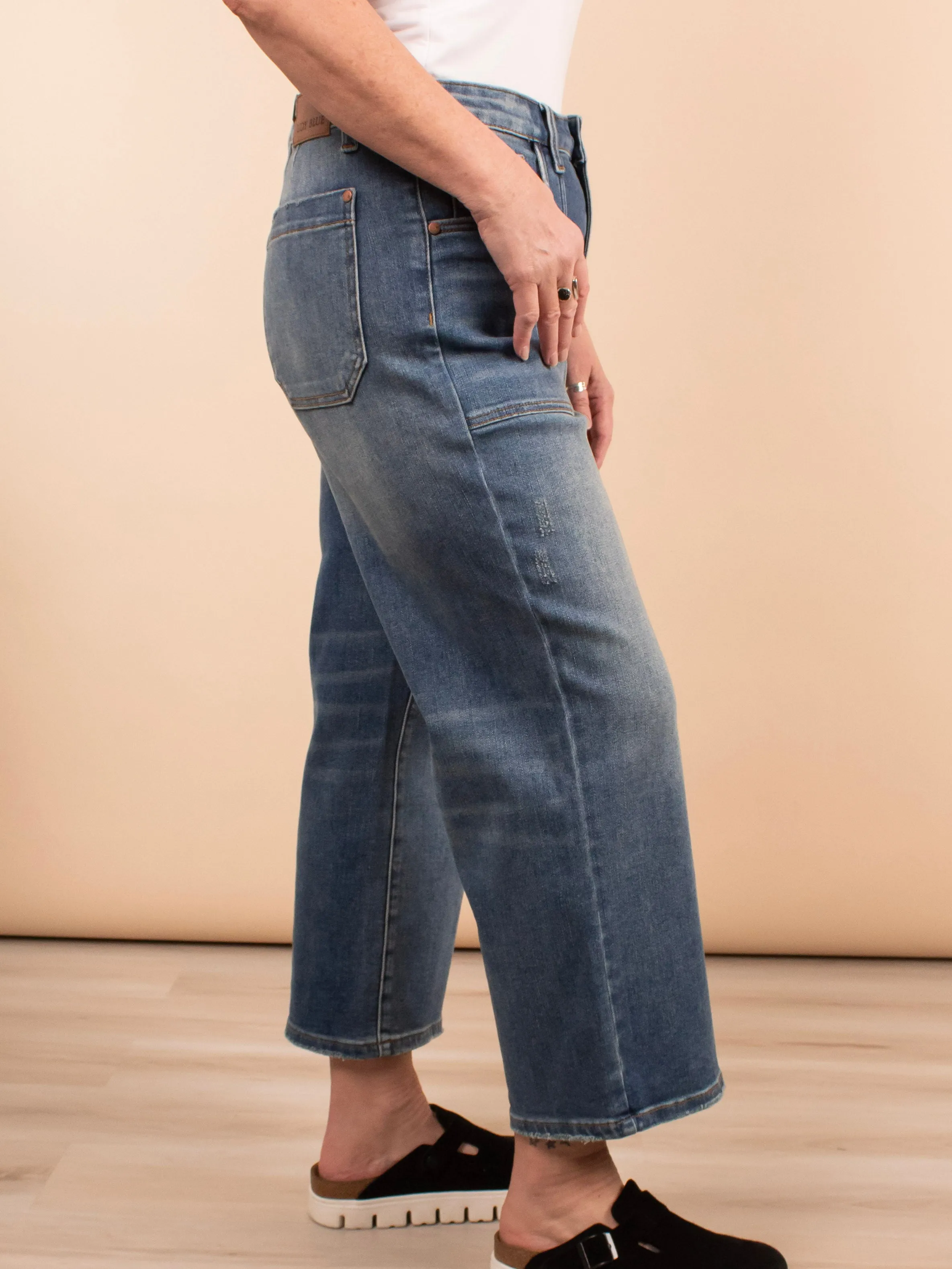 Judy Blue High Waist Wide Crop Jeans