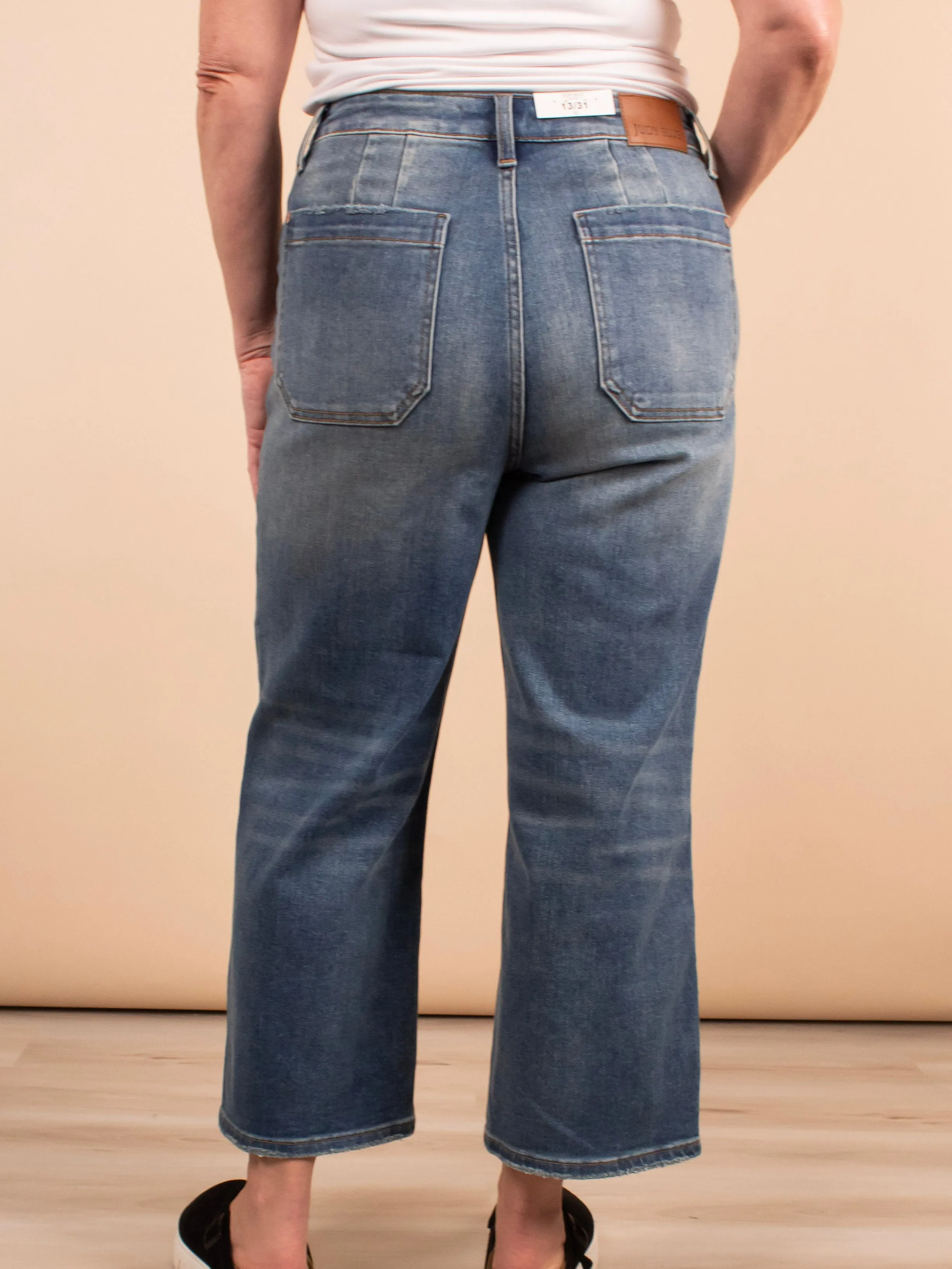 Judy Blue High Waist Wide Crop Jeans