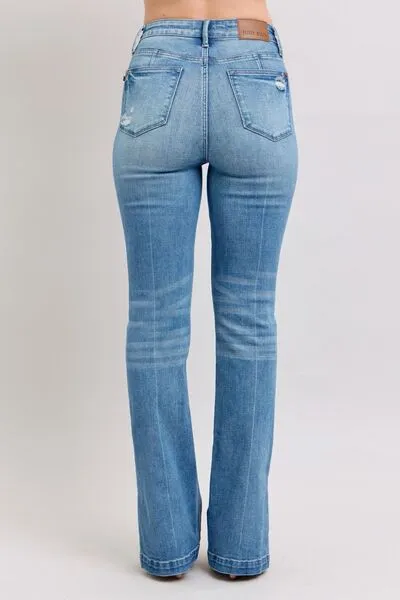 Judy Blue HW Tummy Control Vintage Wash Side Slit Slim Boot Jeans ONLINE EXCLUSIVE