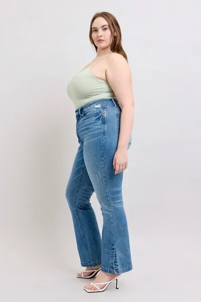 Judy Blue HW Tummy Control Vintage Wash Side Slit Slim Boot Jeans ONLINE EXCLUSIVE