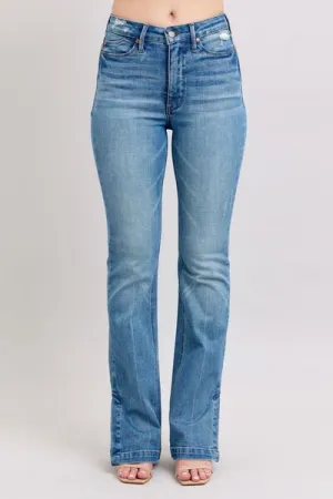 Judy Blue HW Tummy Control Vintage Wash Side Slit Slim Boot Jeans ONLINE EXCLUSIVE
