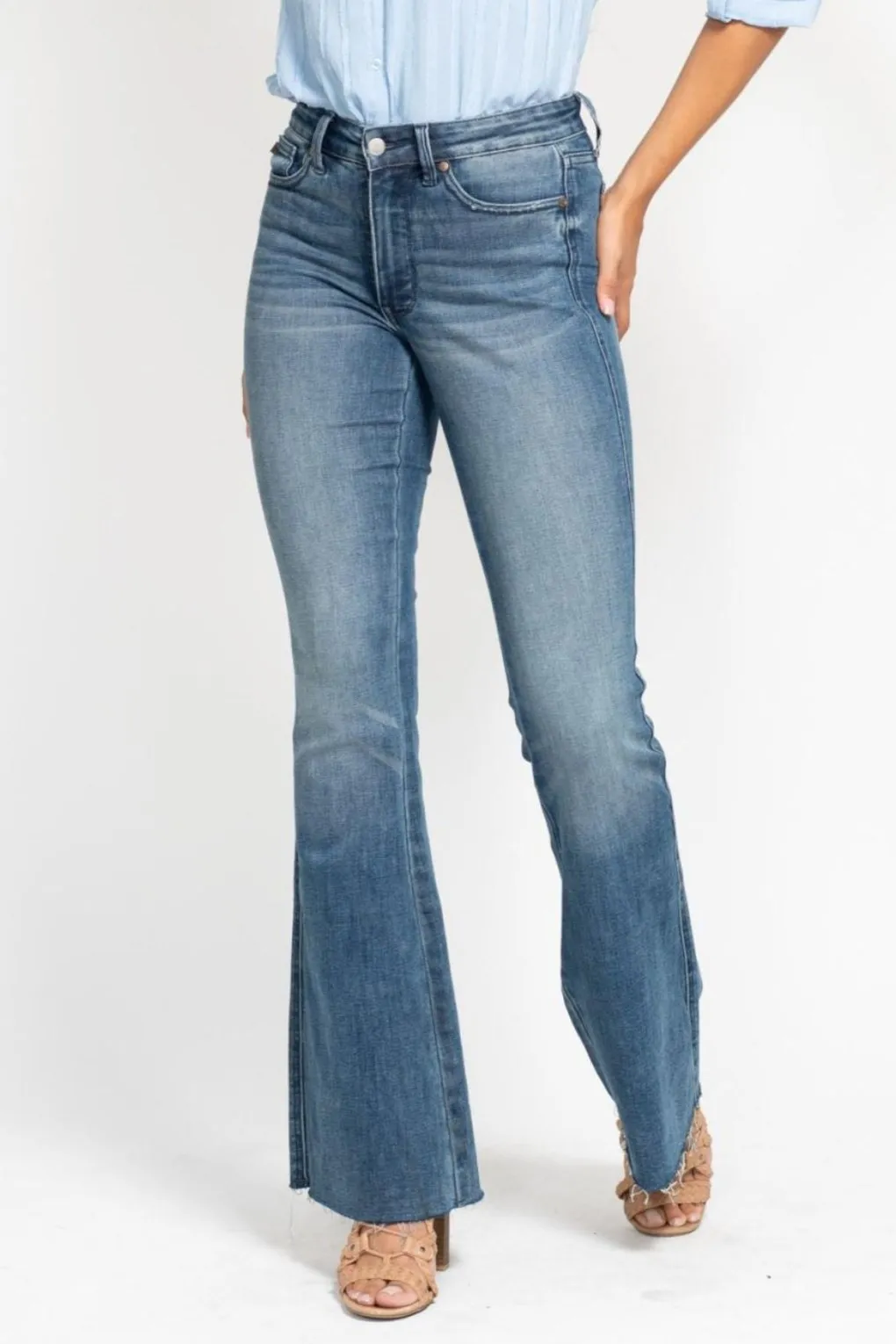 JUDY BLUE Mid Rise Vintage Flare Jean w/ TUMMY CONTROL