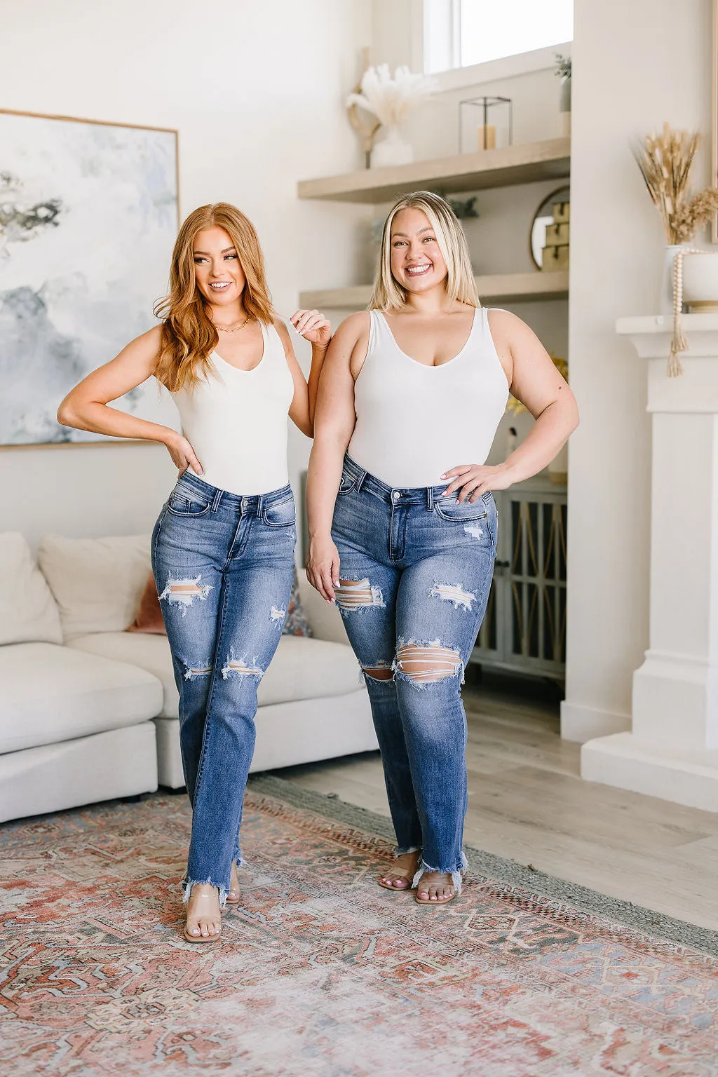 JUDY BLUE O'Hara Destroyed Straight Jeans