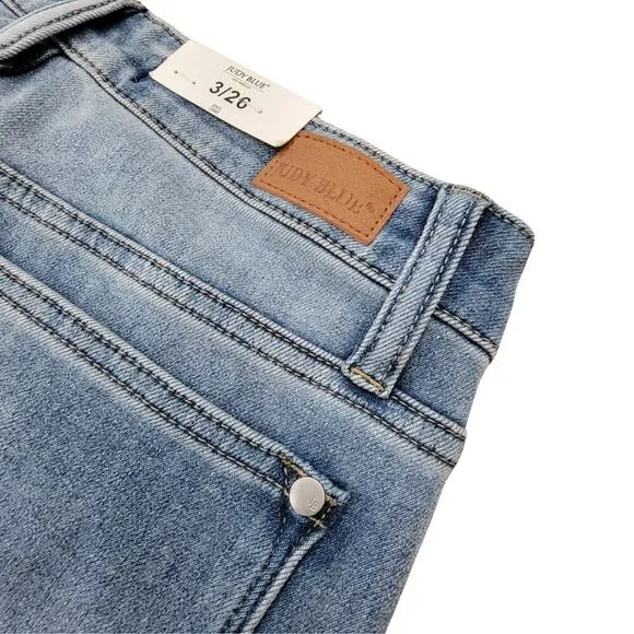 JUDY BLUE Therma Denim Boyfriend Fit High Waist Jeans Womens 3/26 Two Toned