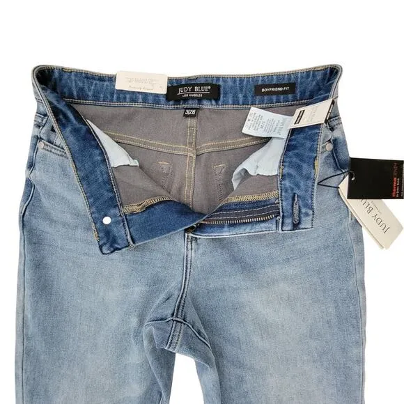 JUDY BLUE Therma Denim Boyfriend Fit High Waist Jeans Womens 3/26 Two Toned