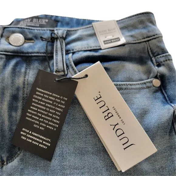 JUDY BLUE Therma Denim Boyfriend Fit High Waist Jeans Womens 3/26 Two Toned