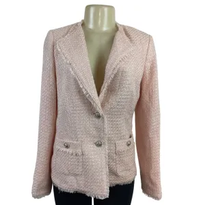 Karl Lagerfeld Women’s Pink Blazer Jacket With Fringe Detail Sz 6