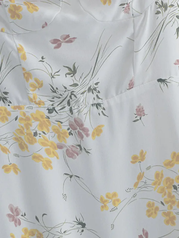 Kayla Fresh Floral print slim-fit Short Tie Dress