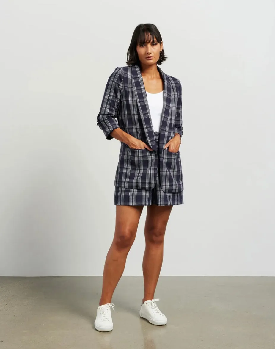 Kennedy Blazer - Ink Plaid