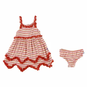 KicKee Pants Print Ruffle Tank Dress with Bloomer--Girl Fresh Water Stripe
