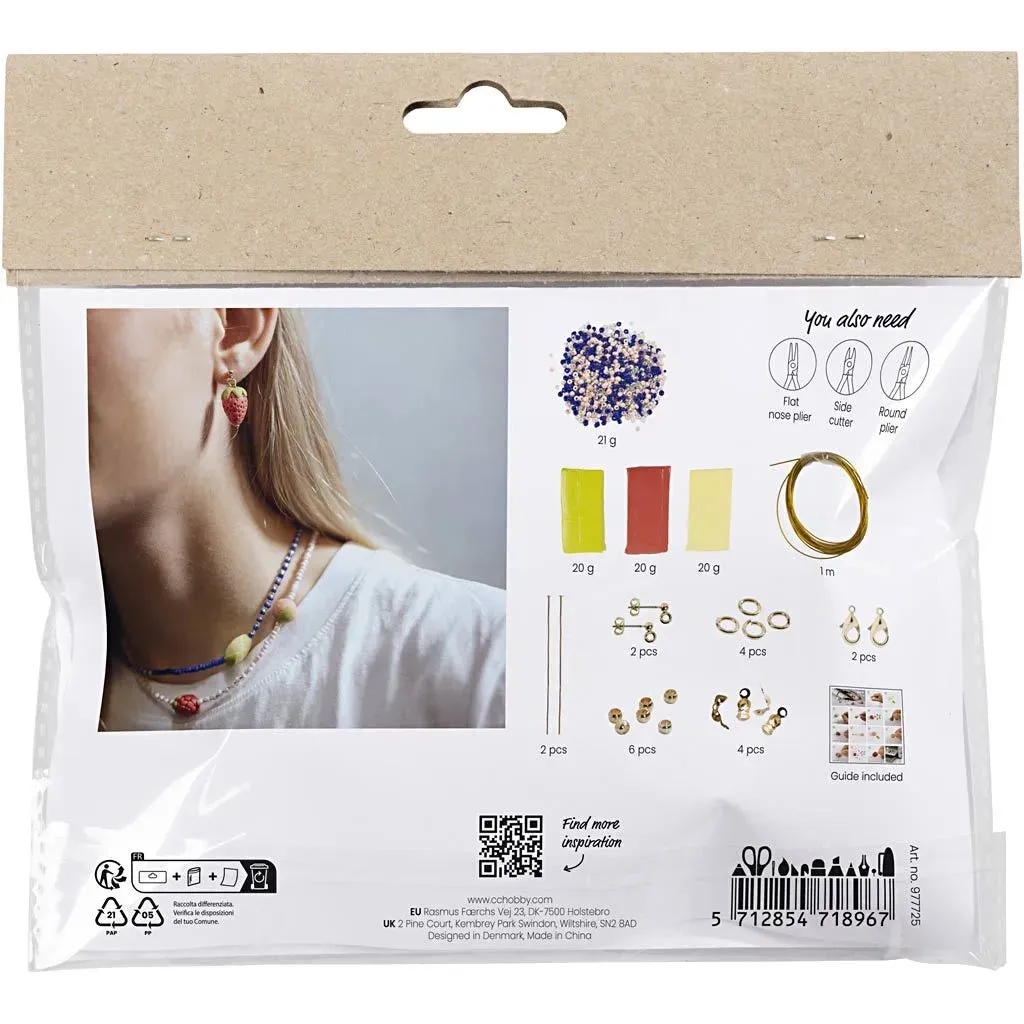 Kid's Necklace And Earrings Mini Jewellery Craft Kit Royal Blue - All Materials Included