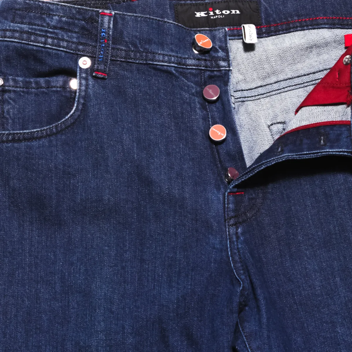 Kiton Denim Blue Jeans - Slim