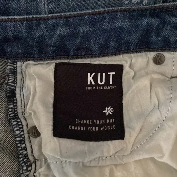 Kut from the Kloth raw hem ankle straight leg jeans