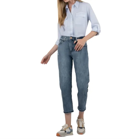Kut from the Kloth Sienna High Rise Baggy Boyfriend Cropped Jeans NWOT