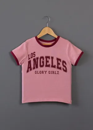 LA Peach Rib Tshirt For Girls