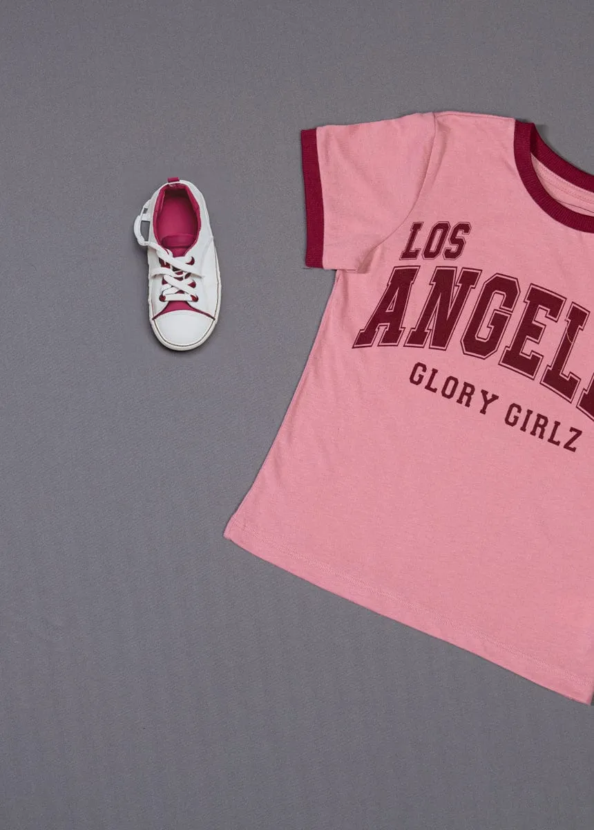 LA Peach Rib Tshirt For Girls