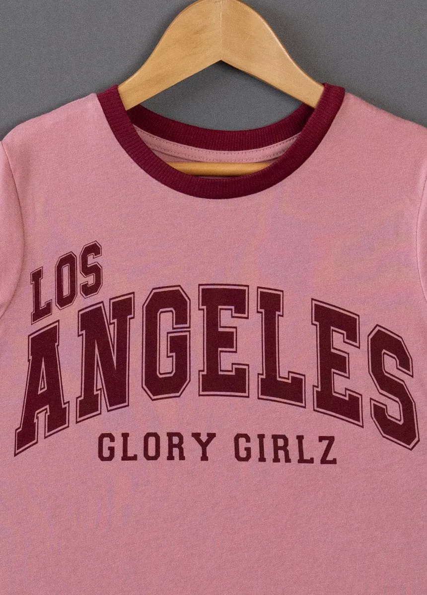 LA Peach Rib Tshirt For Girls
