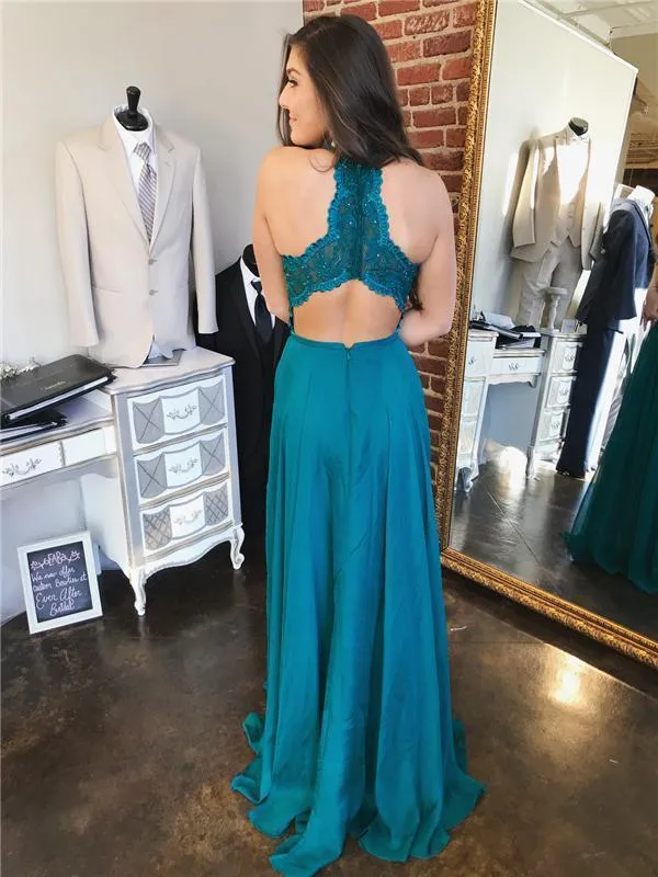 Lace Chiffon Prom Dresses, Beaded Prom Dresses, A-line Prom Dresses, Cheap Prom Dresses, BG0429