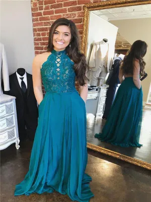 Lace Chiffon Prom Dresses, Beaded Prom Dresses, A-line Prom Dresses, Cheap Prom Dresses, BG0429