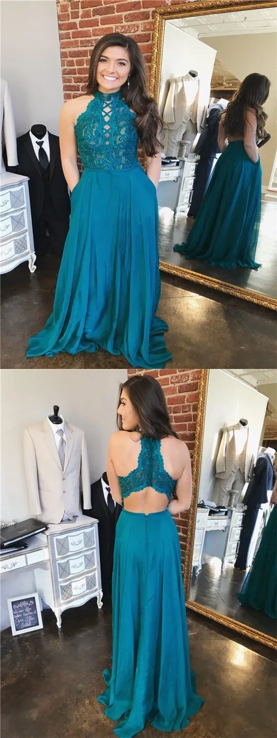 Lace Chiffon Prom Dresses, Beaded Prom Dresses, A-line Prom Dresses, Cheap Prom Dresses, BG0429