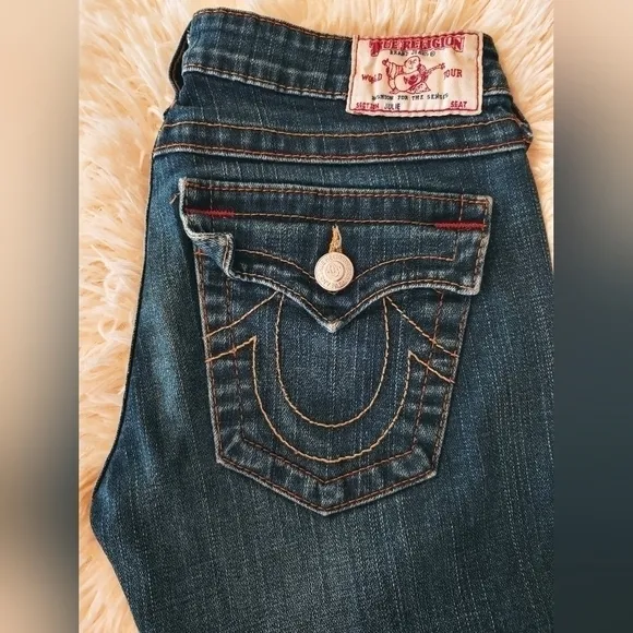 𝅺ladies True Religion Skinny Stretch Denim Jeans sz 27 (sz 4)