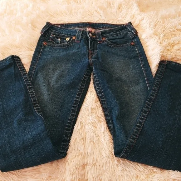 𝅺ladies True Religion Skinny Stretch Denim Jeans sz 27 (sz 4)