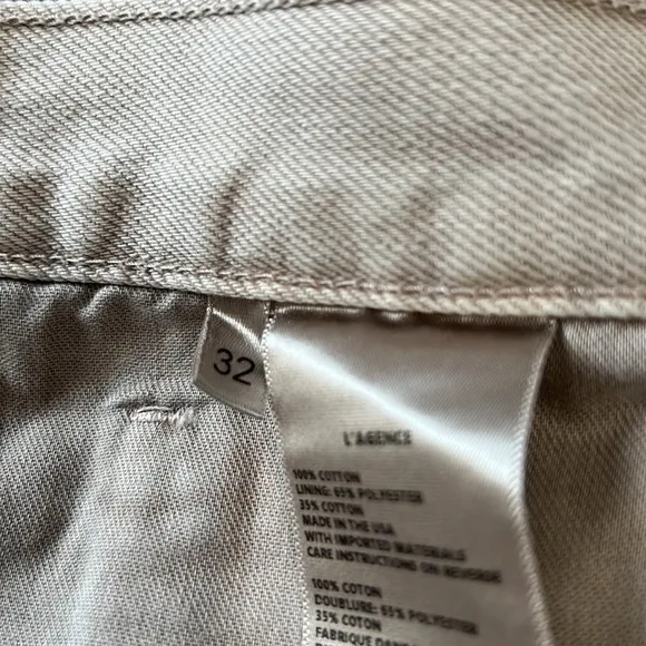 L’Agence High Rise Enya Tan Distressed Ankle Jeans Size 32
