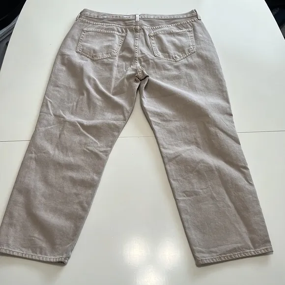 L’Agence High Rise Enya Tan Distressed Ankle Jeans Size 32
