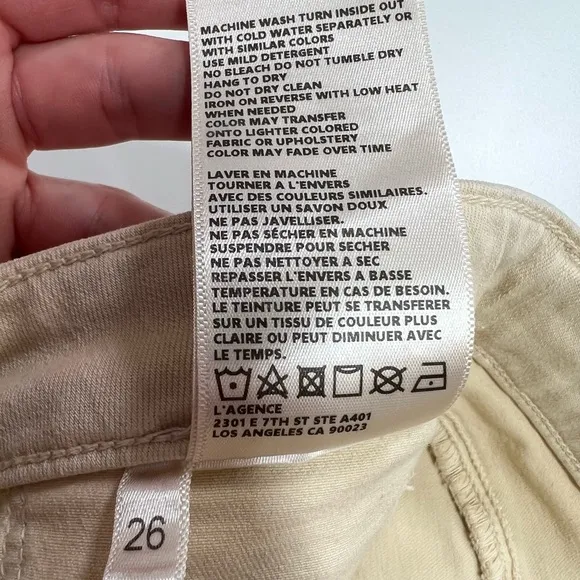 Lagence Margot High Rise Skinny Jeans in Coconut Cream Size 26” Waist