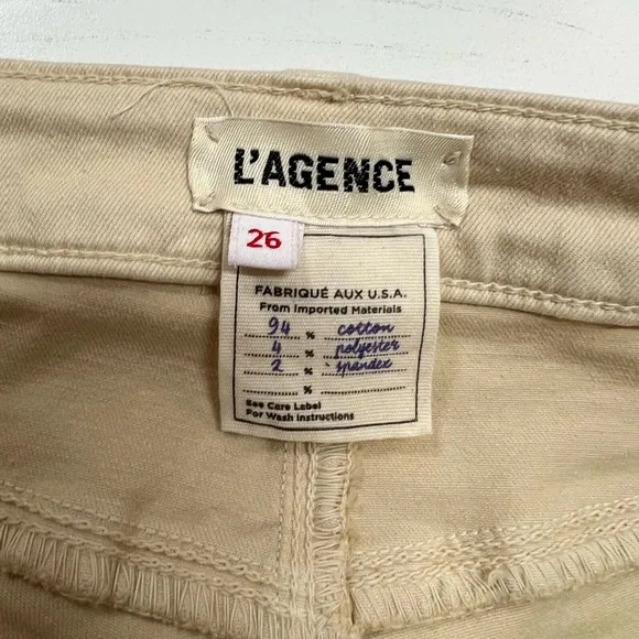 Lagence Margot High Rise Skinny Jeans in Coconut Cream Size 26” Waist