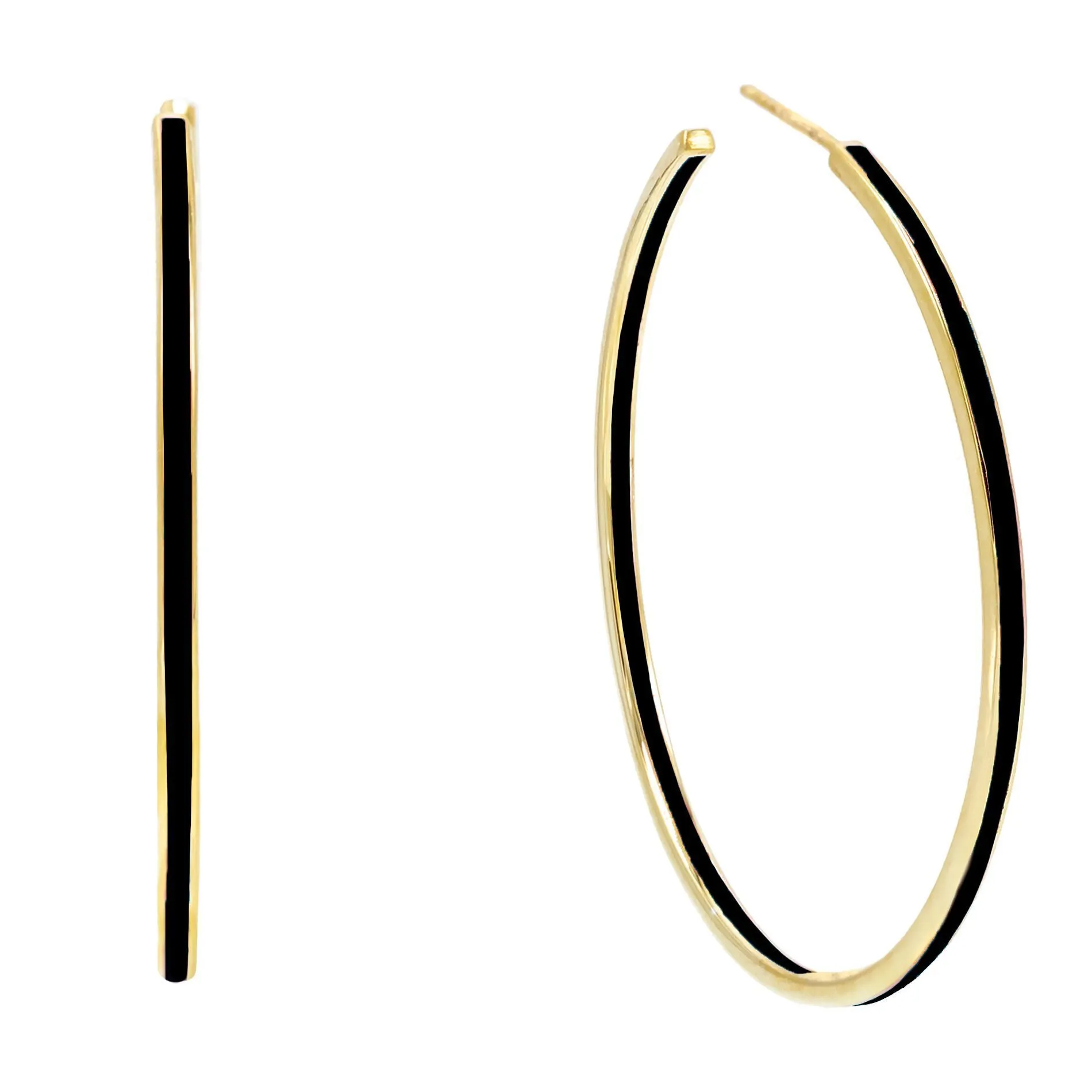 Large Enamel Hoop Earring