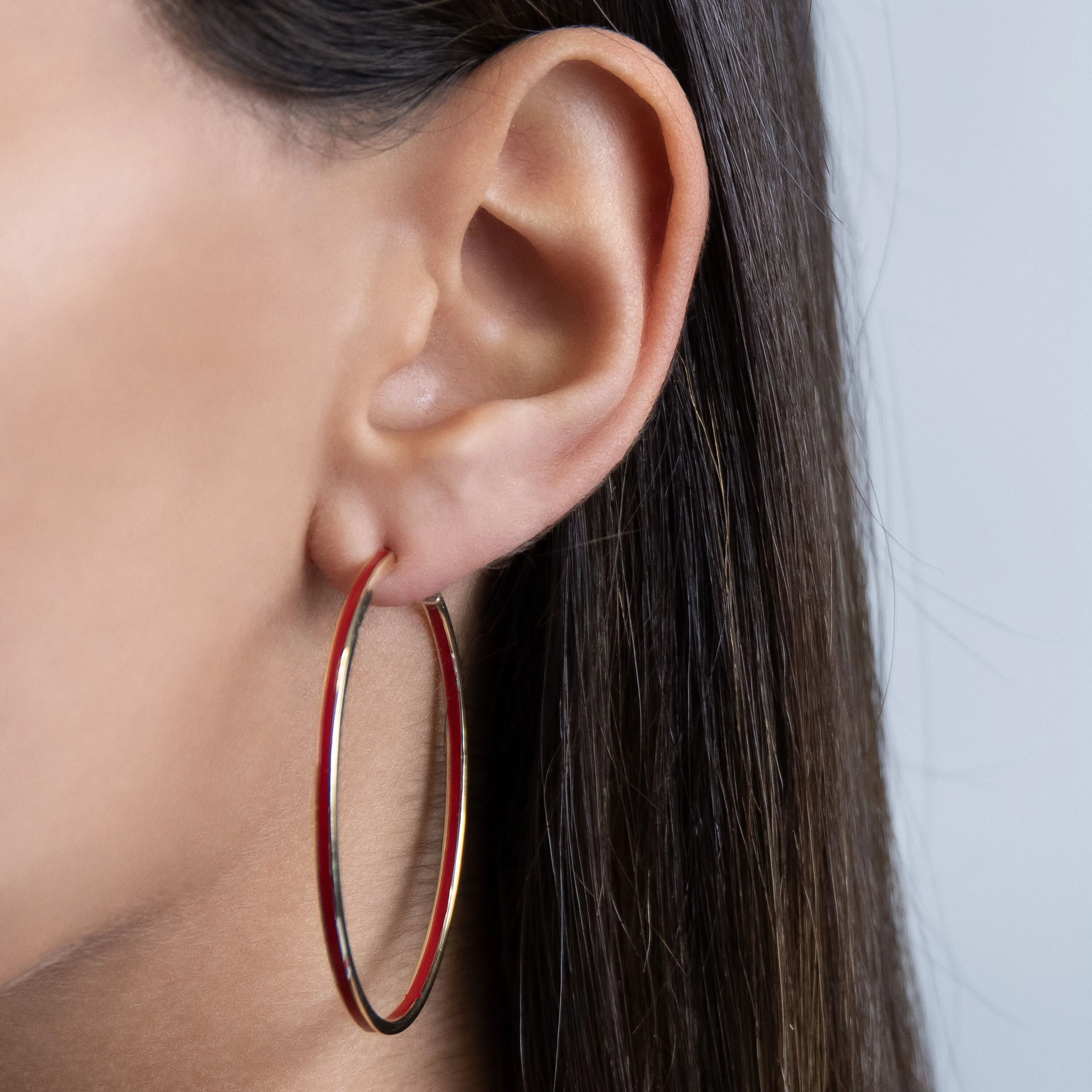 Large Enamel Hoop Earring