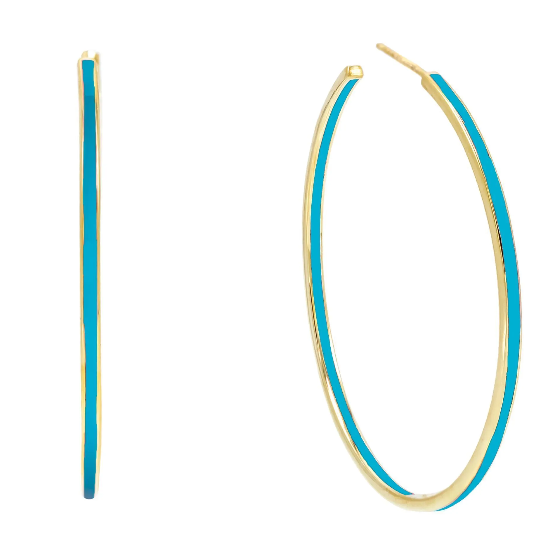 Large Enamel Hoop Earring