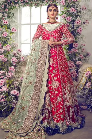 Latest beautiful designer Indian wedding outfit in Fushia Pink color B3455