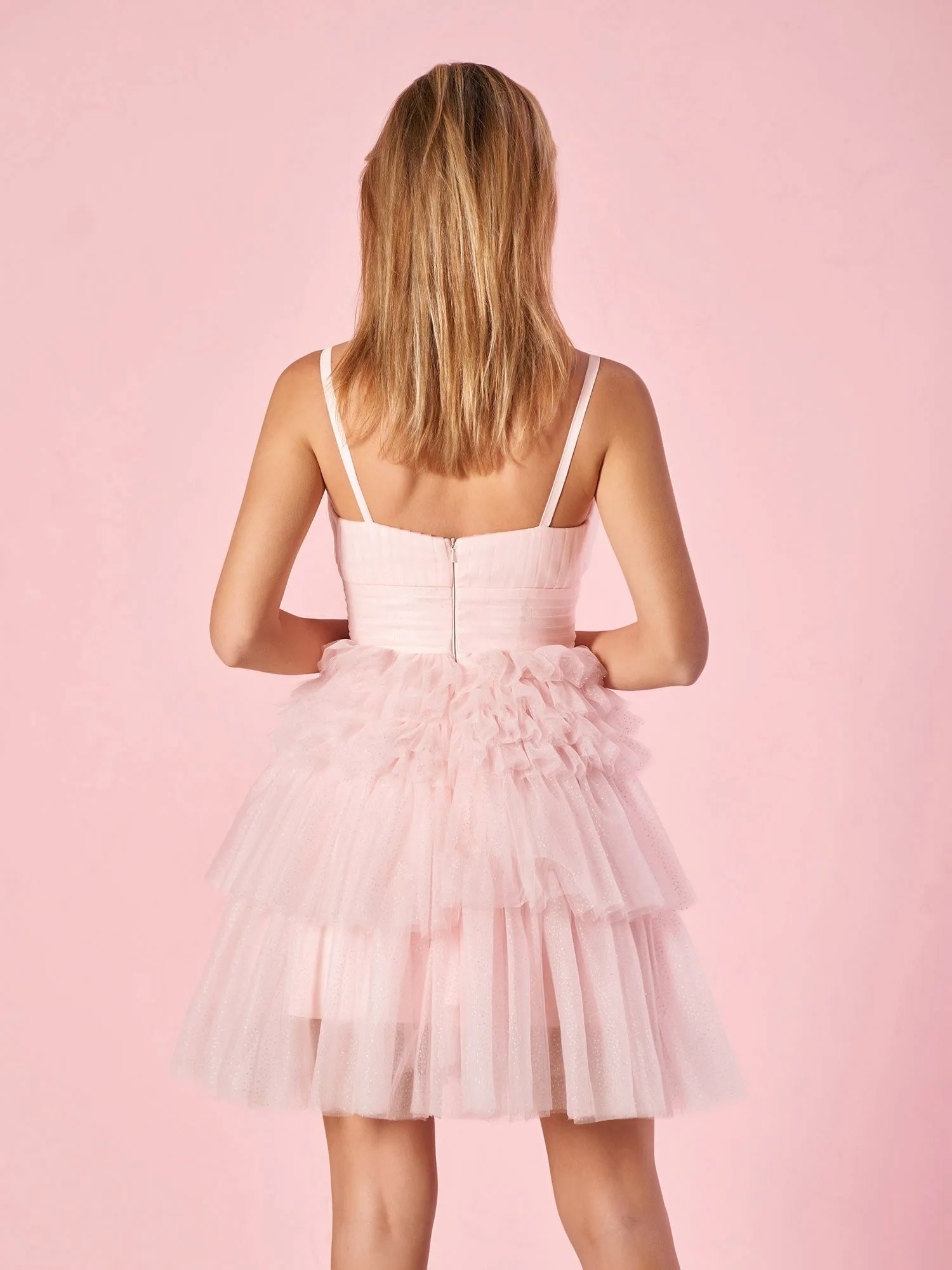 Layla | A-Line Deep V Neck Tiered Short Homecoming Dress