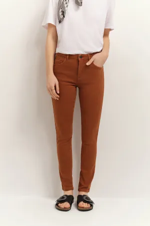 LE MONICA - Jean slim caramel 7/8ème en denim waterless