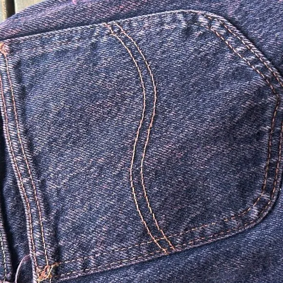 Lee Jeans Pink Acid Wash Dark Denim 80s USA Women 12 Med 29x32 Tapered High Rise