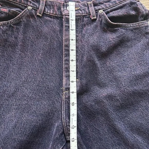 Lee Jeans Pink Acid Wash Dark Denim 80s USA Women 12 Med 29x32 Tapered High Rise
