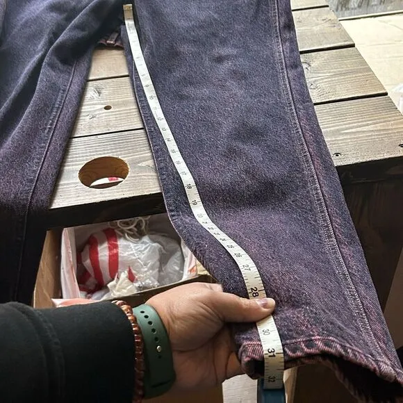 Lee Jeans Pink Acid Wash Dark Denim 80s USA Women 12 Med 29x32 Tapered High Rise