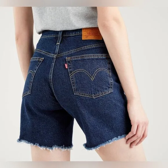Levi’s 501 Mid Thigh Dark Wash Denim Shorts