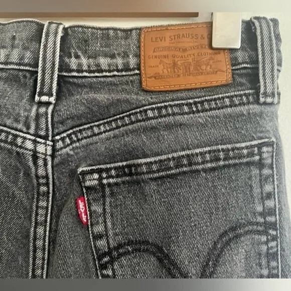 Levi’s Premium Denim Wedgie Fit High Rise Straight Jeans - Gray - US 25