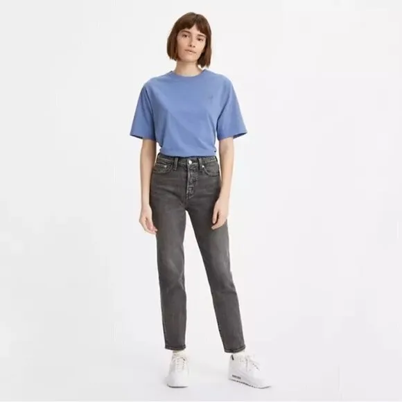 Levi’s Premium Denim Wedgie Fit High Rise Straight Jeans - Gray - US 25