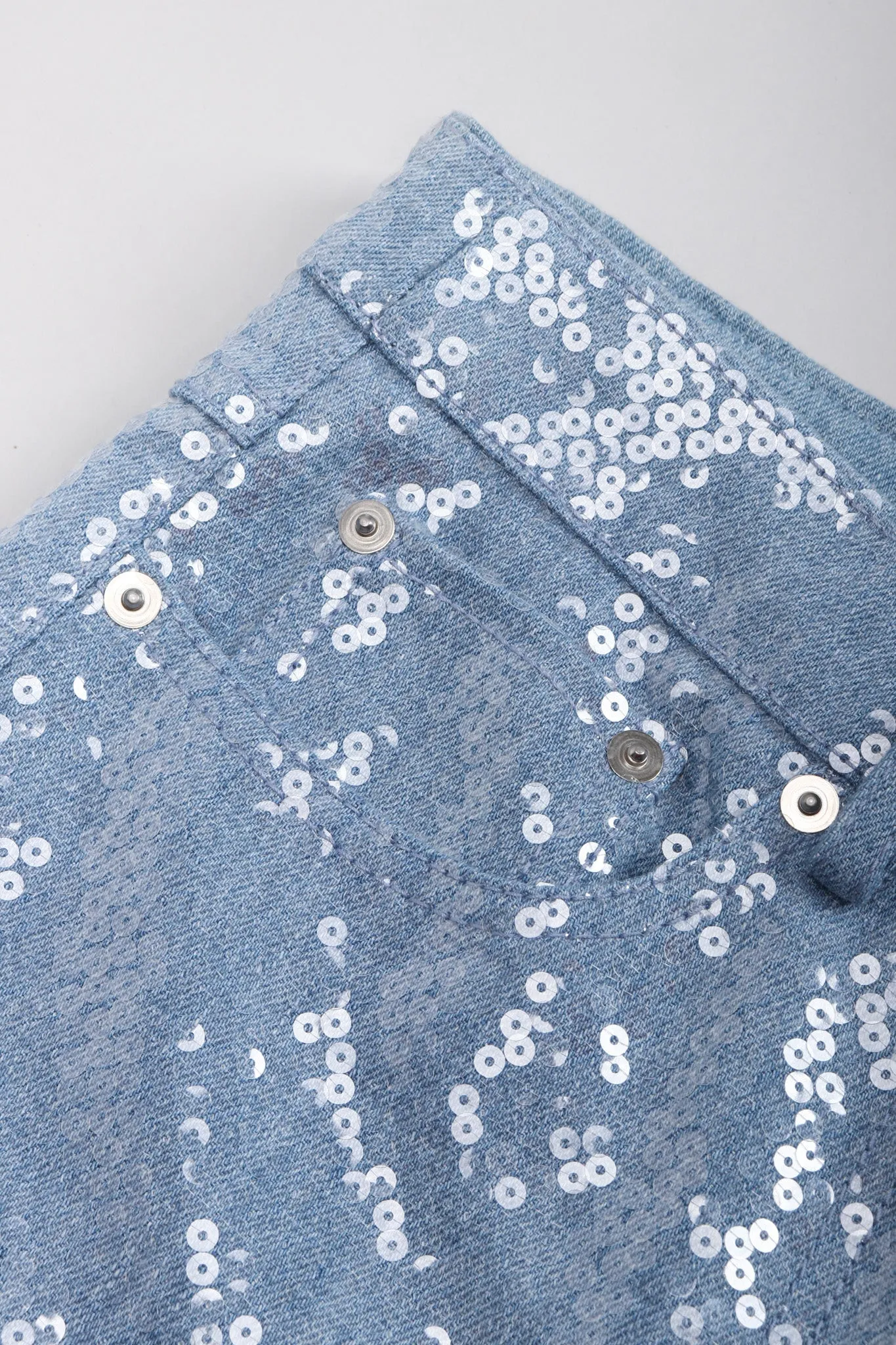 Light Wash Denim Sequin Jeans